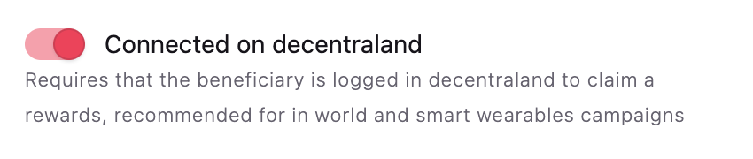 Conneted to Decentraland